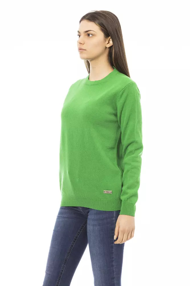 Baldinini Trend Green Wool Women Sweater Baldinini Trend