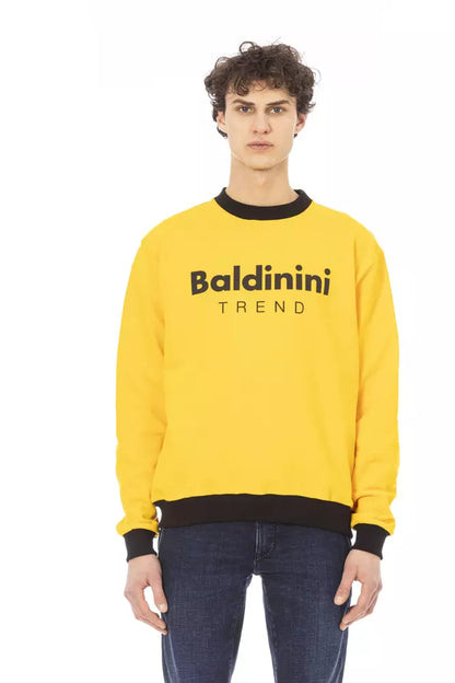 Baldinini Trend Yellow Cotton Men Sweater Baldinini Trend