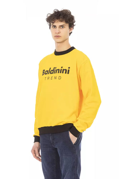 Baldinini Trend Yellow Cotton Men Sweater Baldinini Trend