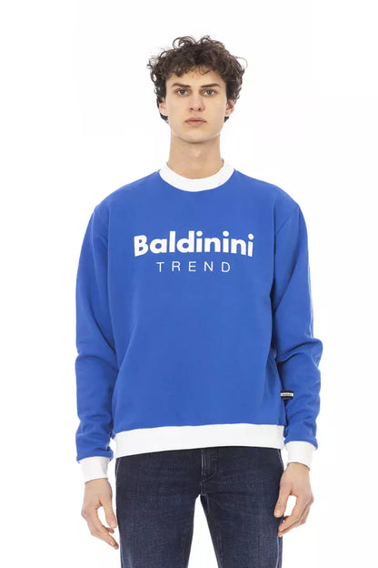 Baldinini Trend Blue Cotton Men Sweater Baldinini Trend