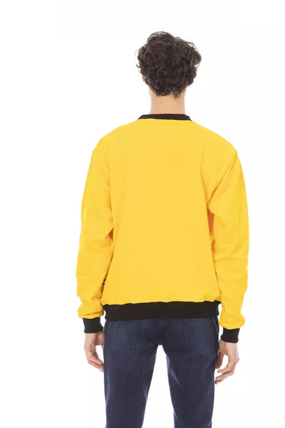 Baldinini Trend Yellow Cotton Men Sweater Baldinini Trend