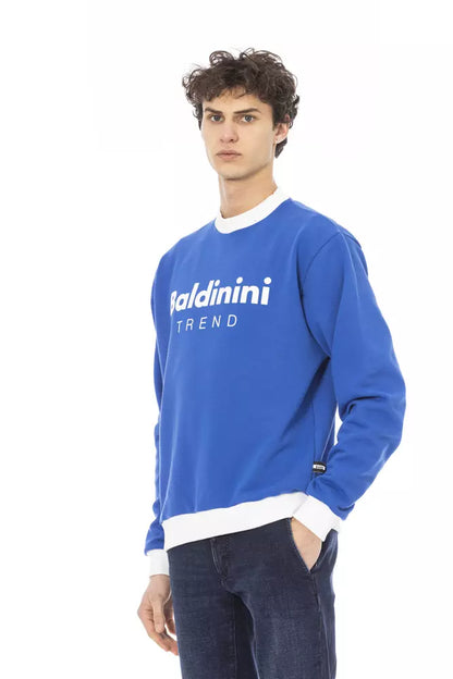 Baldinini Trend Blue Cotton Men Sweater Baldinini Trend