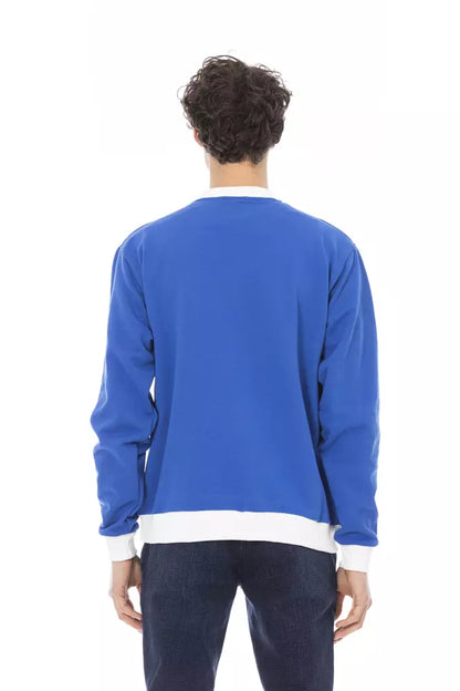 Baldinini Trend Blue Cotton Men Sweater Baldinini Trend