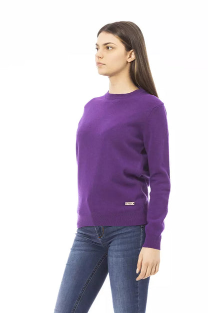 Baldinini Trend Purple Wool Women Sweater Baldinini Trend