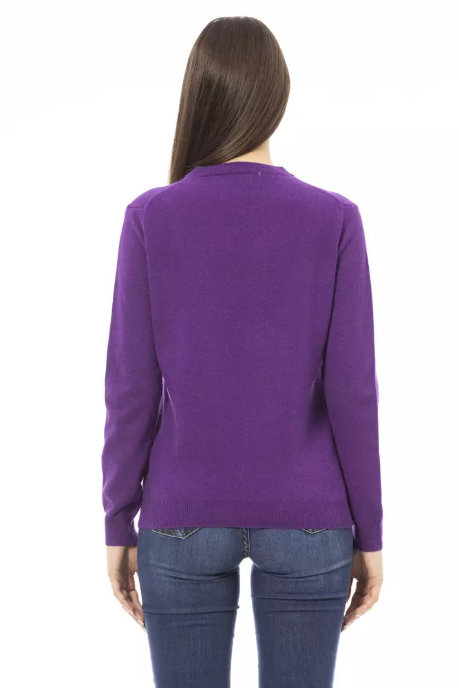 Baldinini Trend Purple Wool Women Sweater Baldinini Trend