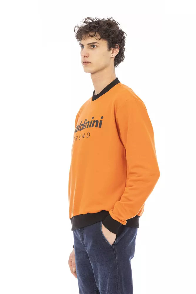 Baldinini Trend Orange Cotton Men Sweater Baldinini Trend