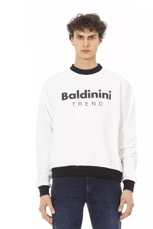 Baldinini Trend White Cotton Men's Sweater Baldinini Trend