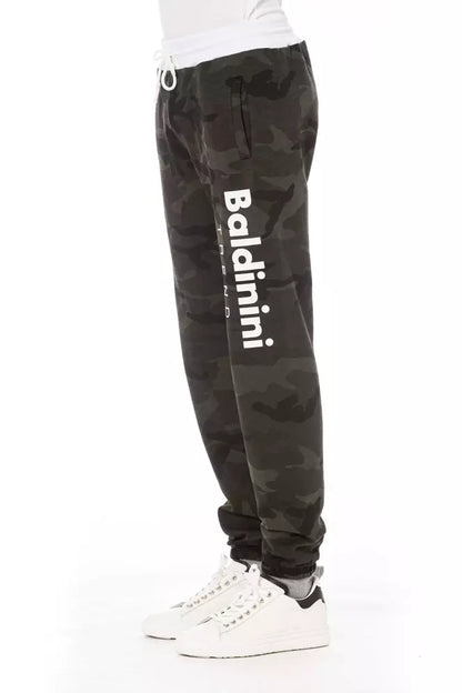 Baldinini Trend Green Cotton Men Sport Pant Baldinini Trend