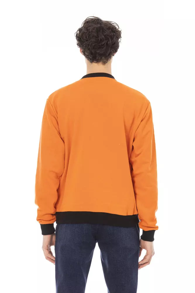 Baldinini Trend Orange Cotton Men Sweater Baldinini Trend