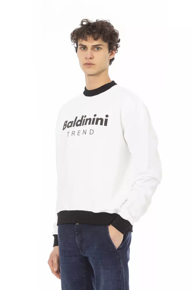 Baldinini Trend White Cotton Men's Sweater Baldinini Trend