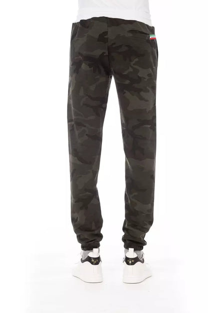 Baldinini Trend Green Cotton Men Sport Pant Baldinini Trend