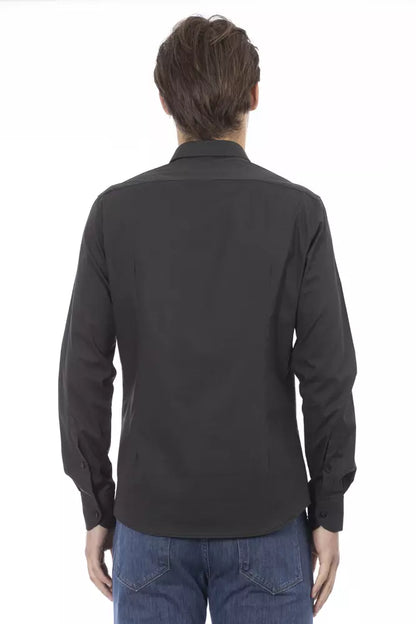 Baldinini Trend Gray Cotton Men Shirt Baldinini Trend