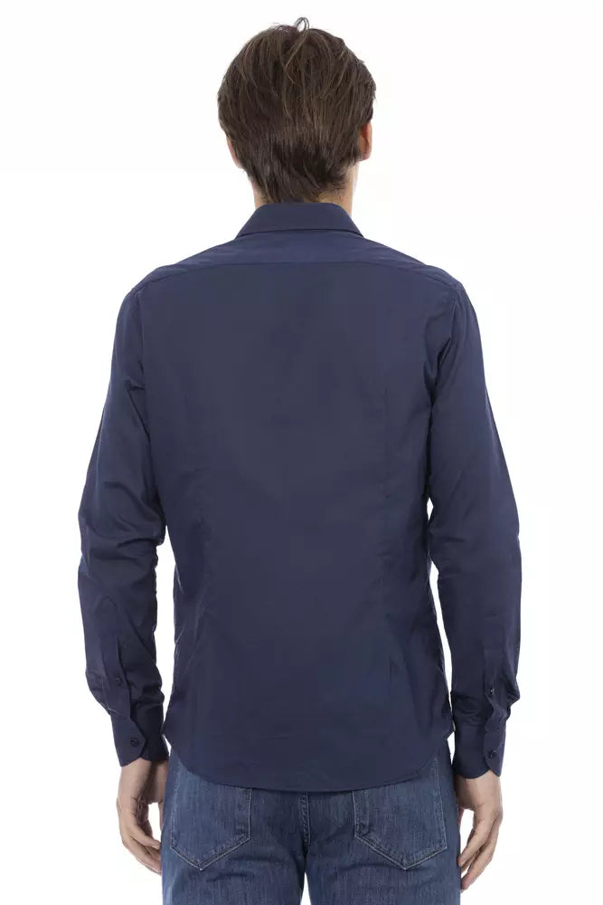 Baldinini Trend Blue Cotton Men Shirt Baldinini Trend