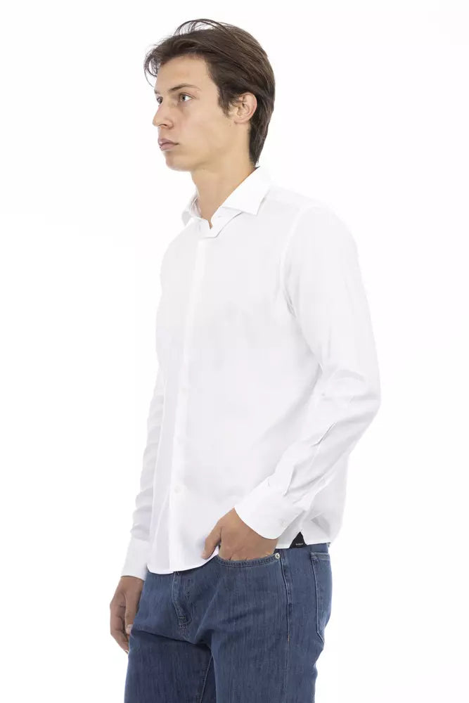 Baldinini Trend White Cotton Men Shirt Baldinini Trend