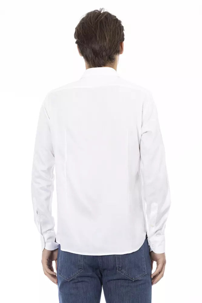 Baldinini Trend White Cotton Men Shirt Baldinini Trend