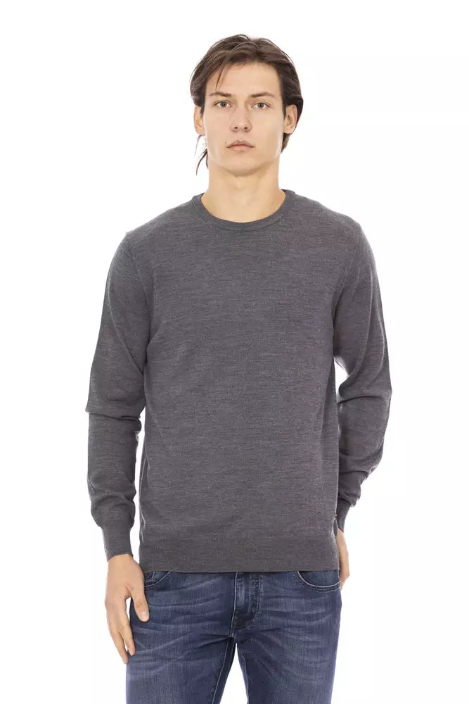 Baldinini Trend Gray Fabric Men Sweater Baldinini Trend