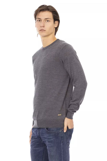 Baldinini Trend Gray Fabric Men Sweater Baldinini Trend