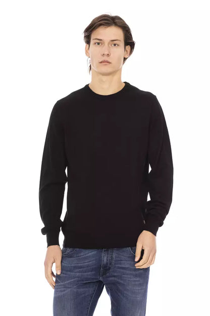 Baldinini Trend Black Fabric Men Sweater Baldinini Trend