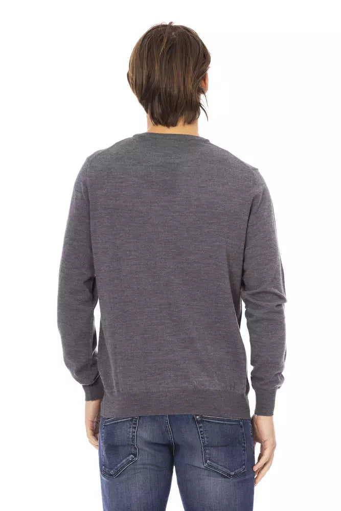 Baldinini Trend Gray Fabric Men Sweater Baldinini Trend