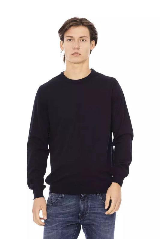 Baldinini Trend Blue Fabric Men Sweater Baldinini Trend