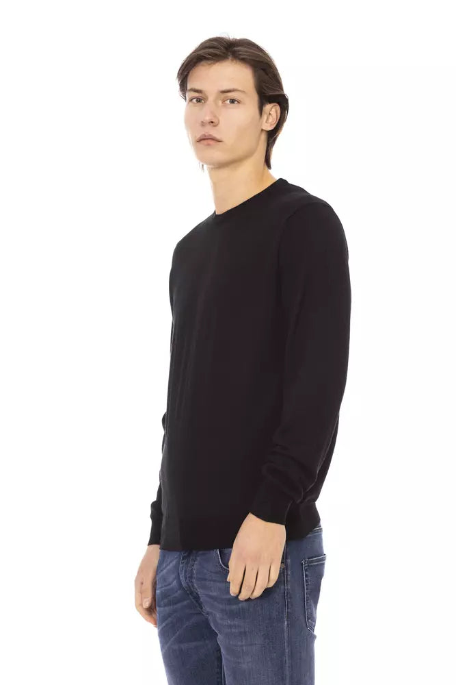 Baldinini Trend Black Fabric Men Sweater Baldinini Trend