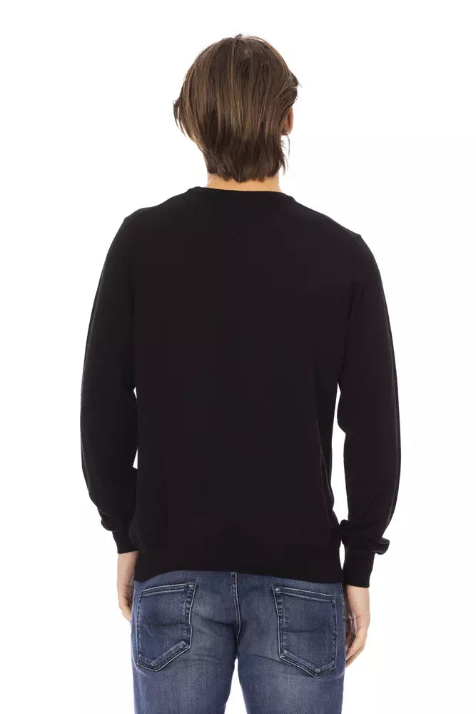 Baldinini Trend Black Fabric Men Sweater Baldinini Trend