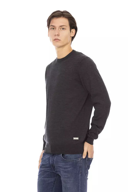 Baldinini Trend Gray Fabric Men Sweater Baldinini Trend