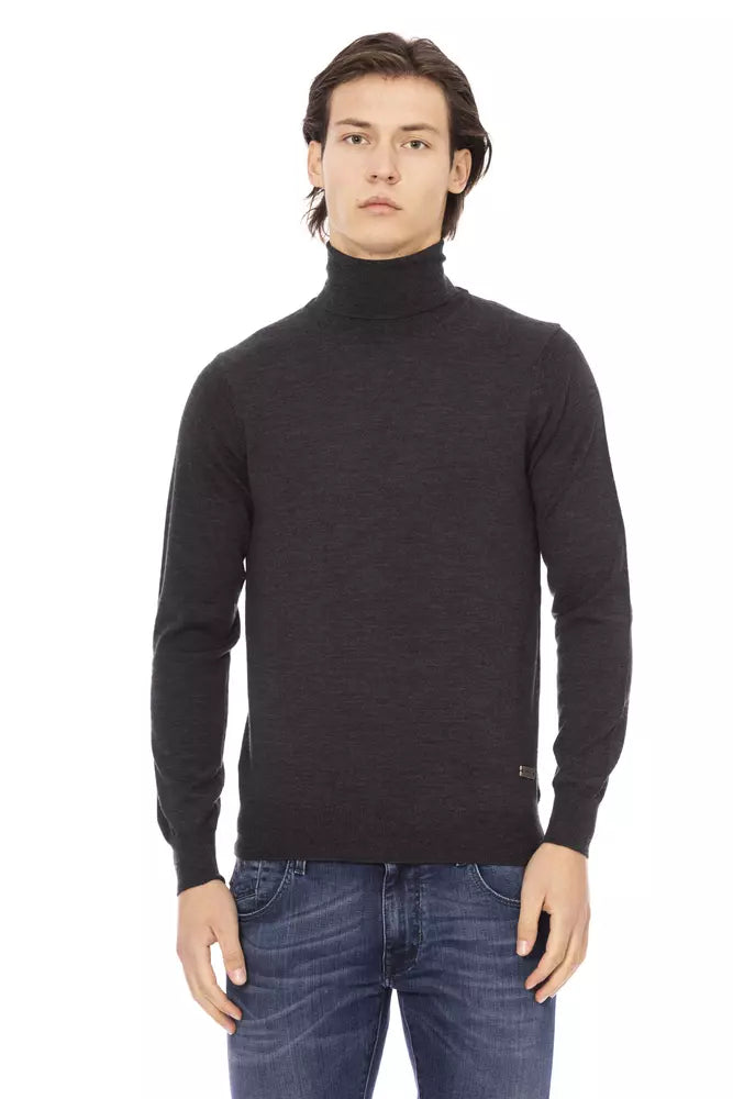 Baldinini Trend Gray Fabric Men Sweater Baldinini Trend