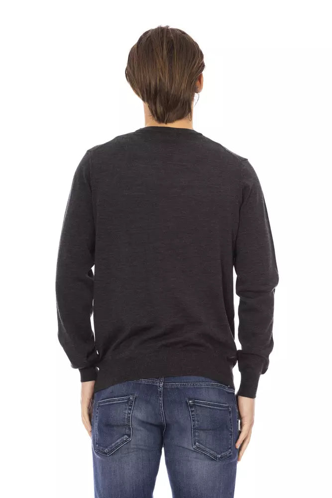 Baldinini Trend Gray Fabric Men Sweater Baldinini Trend