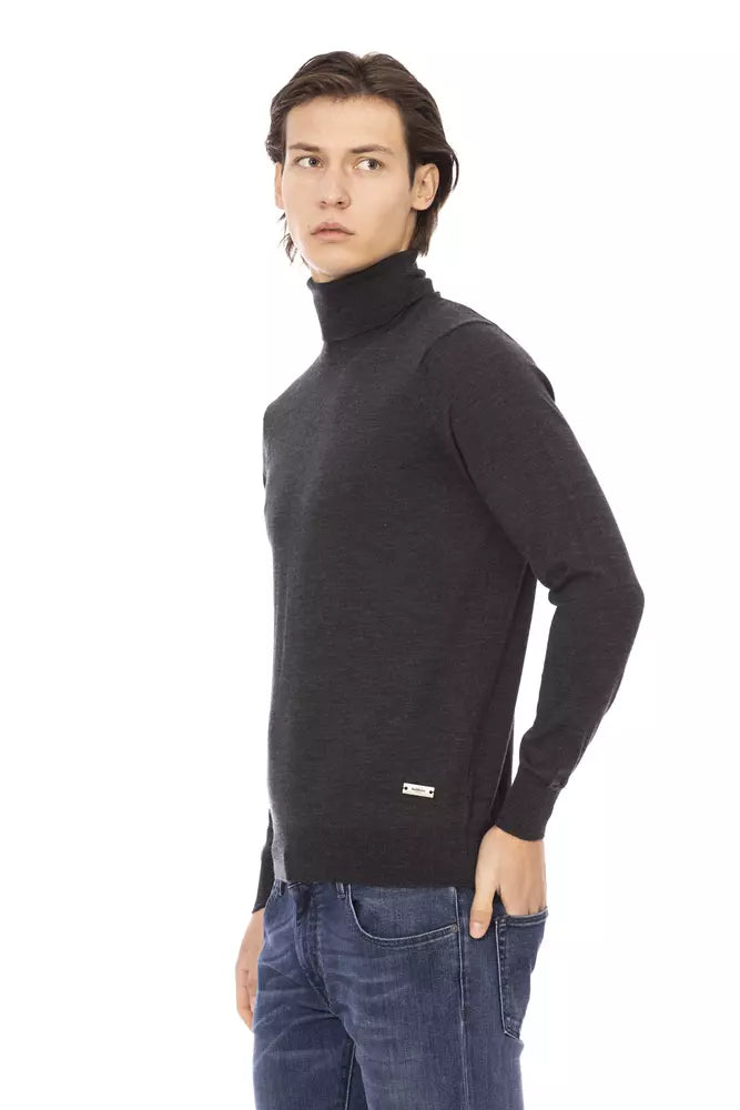 Baldinini Trend Gray Fabric Men Sweater Baldinini Trend