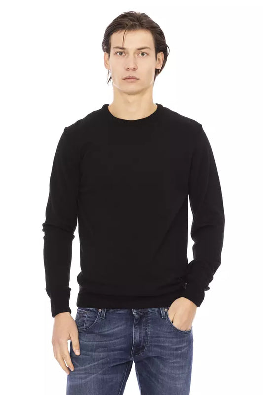 Baldinini Trend Black Fabric Men Sweater Baldinini Trend