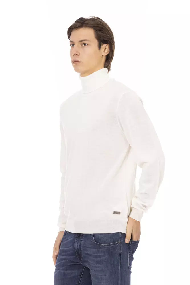 Baldinini Trend White Fabric Men Sweater Baldinini Trend