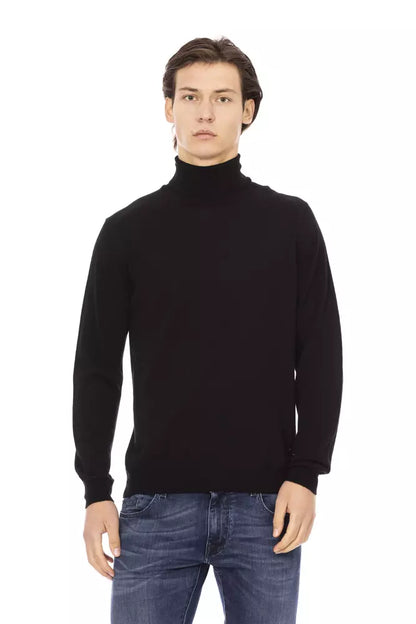 Baldinini Trend Black Fabric Men Sweater Baldinini Trend