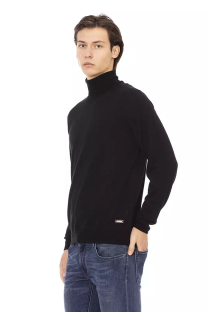 Baldinini Trend Black Fabric Men Sweater Baldinini Trend