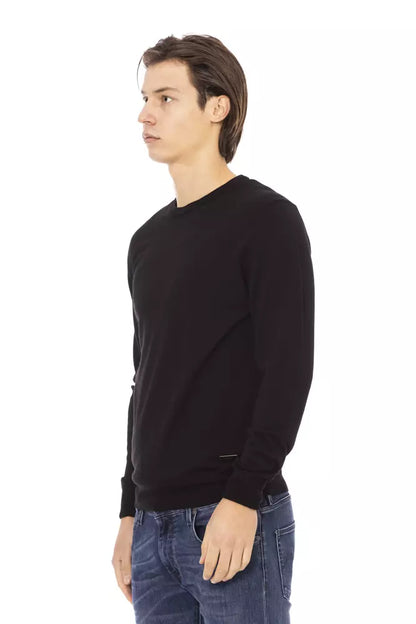 Baldinini Trend Black Fabric Men Sweater Baldinini Trend