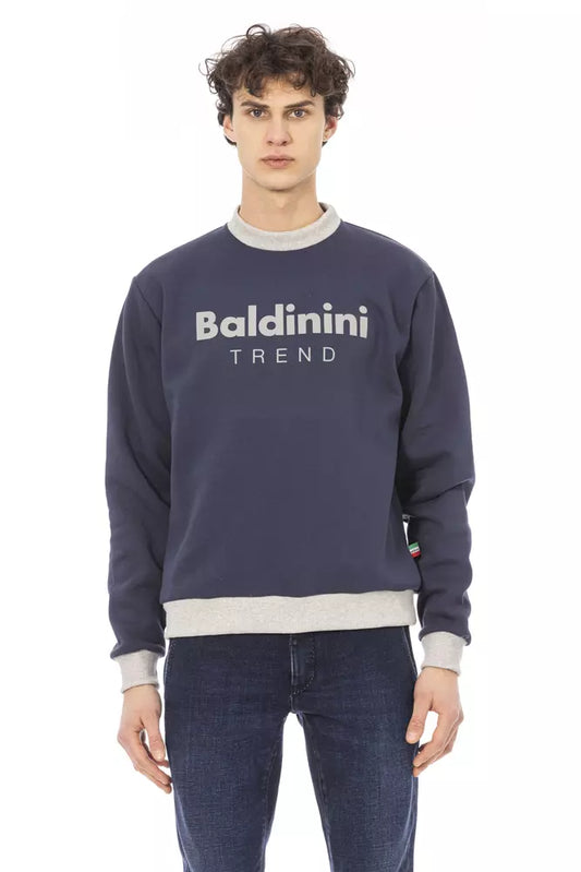 Baldinini Trend Blue Cotton Men Sweater Baldinini Trend