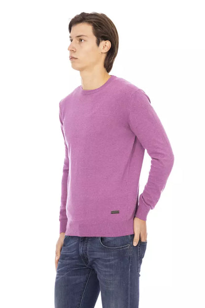 Baldinini Trend Purple Wool Men Sweater Baldinini Trend