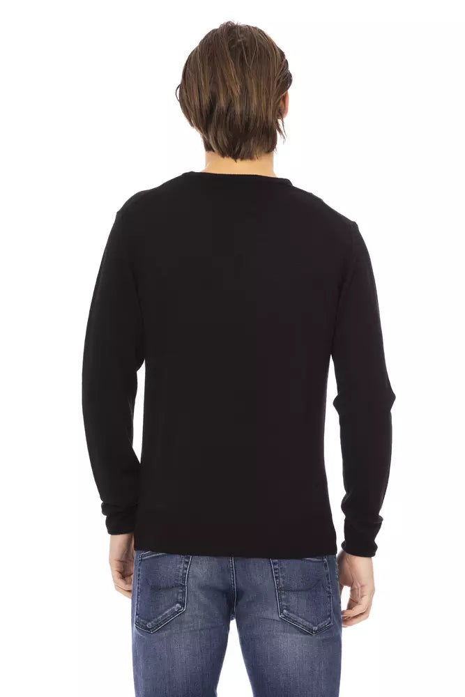 Baldinini Trend Black Fabric Men Sweater Baldinini Trend