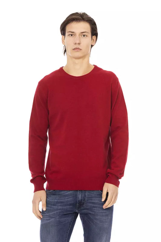 Baldinini Trend Red Wool Men Sweater Baldinini Trend