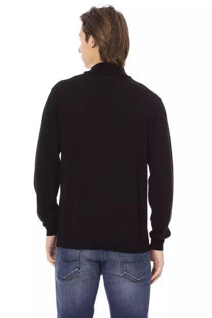 Baldinini Trend Black Fabric Men Sweater Baldinini Trend