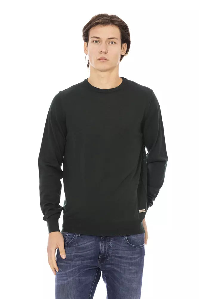 Baldinini Trend Green Fabric Men Sweater Baldinini Trend