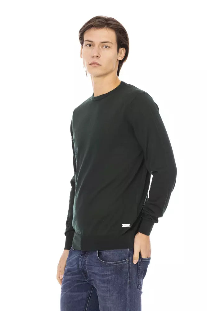 Baldinini Trend Green Fabric Men Sweater Baldinini Trend