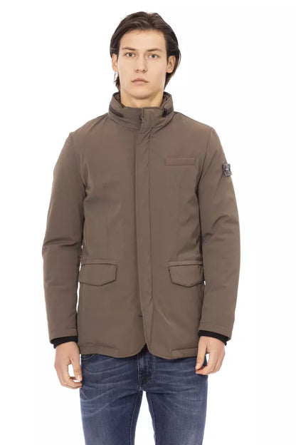 Baldinini Trend Brown Polyester Men Jacket Baldinini Trend