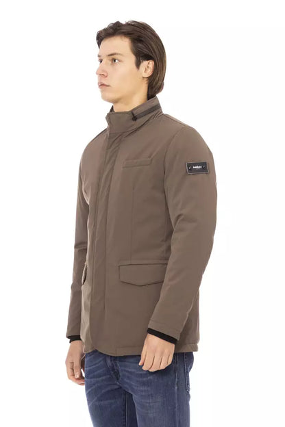 Baldinini Trend Brown Polyester Men Jacket Baldinini Trend