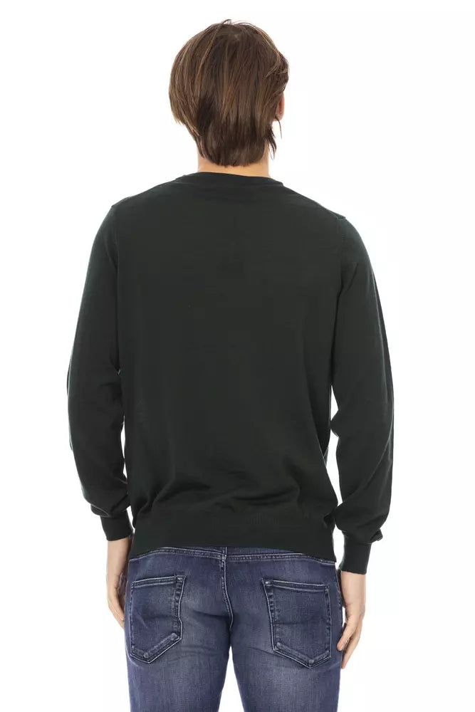 Baldinini Trend Green Fabric Men Sweater Baldinini Trend