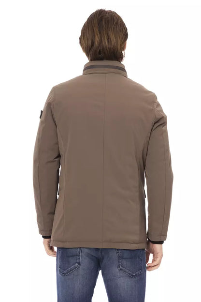 Baldinini Trend Brown Polyester Men Jacket Baldinini Trend