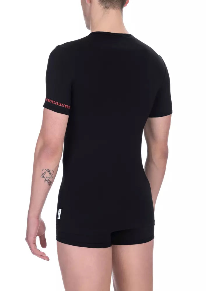 Bikkembergs Black Cotton Men T-Shirt Bikkembergs