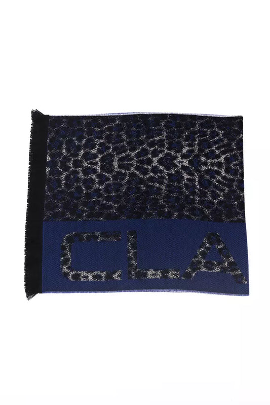 Cavalli Class Blue Wool Men Scarf Cavalli Class