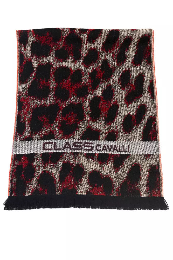 Cavalli Class Burgundy Wool Men Scarf