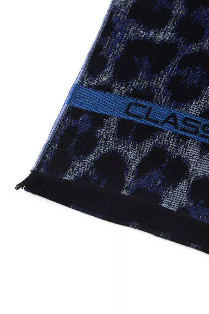 Cavalli Class Blue Wool Men Scarf Cavalli Class